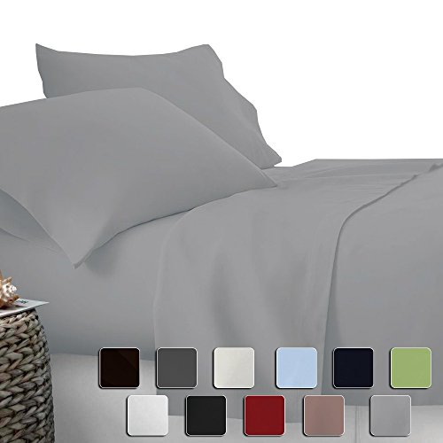 Rajlinen Presents - 1 FITTED SHEET & 2 PILLOW CASE ONLY- 600 TC 100% Egyptian Cotton Pocket Depth (+15 Inch) Ultra Soft Rich Cotton Light Grey Solid, Size :- RV Bunk (34"x75")