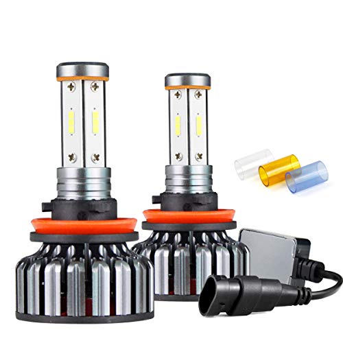 Mega Racer Wireless H11/h8/h9/h16 LED Headlight Bulbs - 6500K Cool White, Pack of 2