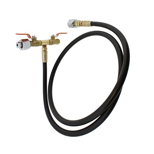 CO2 Gas Refill Station – Hose with 1/4" Inch Fittings & Dual Valve – Fill Beer Brew Keg, Aquarium, Paintball, Welding Tank Refiller