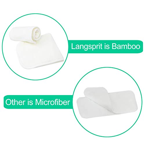 Langsprit Baby Cloth Diaper with Highly Absorbent Bamboo Inserts & Wet Bag,Reusable Unisex Baby Diapers,Baby Shower Gift (Space)