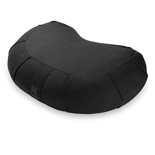 Node Fitness Organic Cotton 17″ Crescent Meditation Cushion – Black