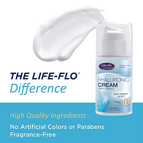 Life-Flo Hyaluronic Cream Joint Formula | HA Cream With MSM & Glucosamine | Helps Soothe & Refresh Joints & Revitalize Skin | Fragrance-Free | 3oz