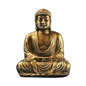 Meditation Buddha Statue Sculpture, Mini Resin Buddha Statue, Home Garden Decor Buddha Statue Feng Shui Ornaments Crafts (Color : Gold)