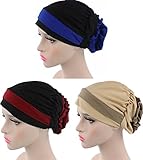 Ababalaya Women Stretch Flower Muslim headscarf Chemo Cancer Cap in 12 Colors