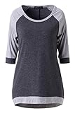 Zattcas Womens Slouchy Dolman Tunic 3/4 Sleeve Raglan T Shirt Tops ...