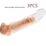 Privacy Packaging. Silicone penile Condom Expander expands Male Chastity Toys Lengthen Cock Sleeves Dick Socks Reusable Condoms - 3pcs