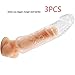 Privacy Packaging. Silicone penile Condom Expander expands Male Chastity Toys Lengthen Cock Sleeves Dick Socks Reusable Condoms - 3pcs