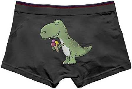 Louisa Men's Dino Love Ice Cream Boxer Briefs Underwear Modern Cotton Trunk XXL Black