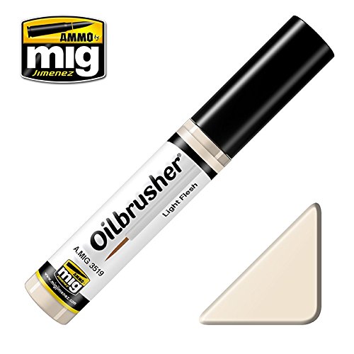 Ammo of Mig Oilbrusher Light Flesh - Oil Paint with Fine Brush Applicator #3519