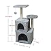 MIAO PAW Cat Tree CatTower Cat Condo Cat Furniture Activity Center Kitten Play House Cat Bed Sisal Scratching Posts and Double Platforms Greythumb 3