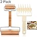 Mudder 2 Pcs Pizza Dough Roller Docker Set, Plastic Dough Docker Pastry Roller with Spikes Non-stick Wooden Rolling Pin for Cookie, Pie, Pastry, Bread, Crust