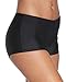 Angerella Women Solid Bikini Bottom Front Mesh Lining Mini Boy Short Swimwear
