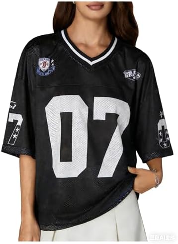 SOLY HUX Women's Y2k Jamaica Jersey Shirt Number Graphic Tees V
