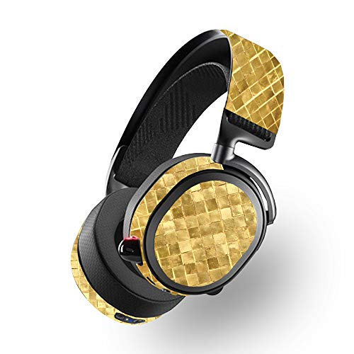 MightySkins Skin for SteelSeries Arctis Pro Wireless - Gold Tiles | Protective,…