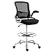 Poly and Bark Hargrove Drafting Chair in Mesh, Black