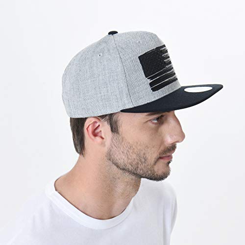 WITHMOONS Baseball Cap Star and Stripes American Flag Hat KR2305 (Grey, L)