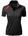 Coolon 2 Tone Collar Zipup Polo T-Shirt Black L