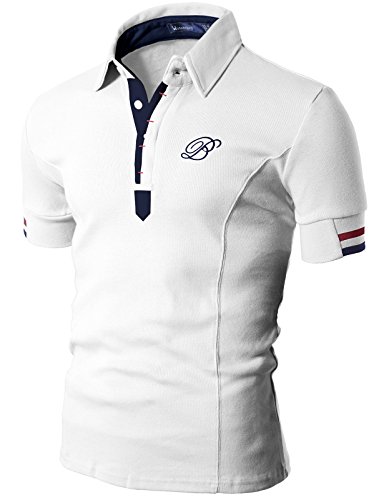 Doublju mens polo t-shirts with short sleeve white (us-l)(asian-x…