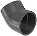 GF Piping Systems PVC Pipe Fitting, 45 Degree Elbow, Schedule 80, Gray, 2