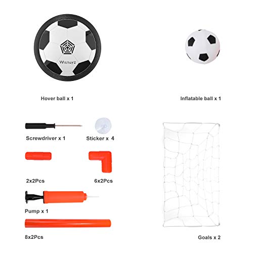 WisToyz Kids Toys Hover Soccer Ball Set with 2 Goals Indoor Outdoor Sports Air Soccer Set Foam Bumper LED Light Game Ball Toy for Kids Boys Girls Toddler Age 3,4,5,6,7,8-16 Inflatable Ball Included - Thumbnail 5