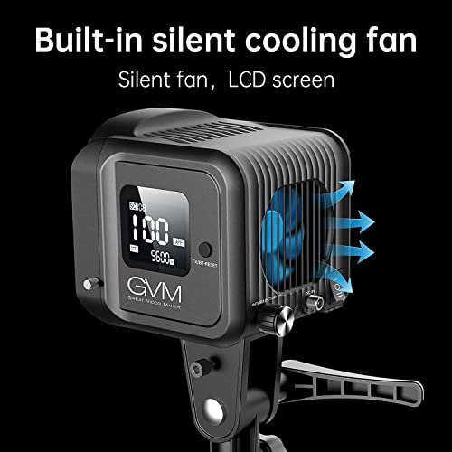GVM LED Video Light with Softbox, 80W COB Video Light Studio Light with Tripod, Bi-Colour 2700K-7500K Photography Continuous Light for Studio Film Streaming, 44100lux/0.5m CRI97+ 8 Light Effects App Control