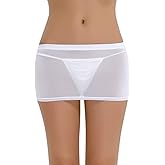 LinvMe Women's Sexy See Through Sheer Micro Mini Thight Skirt