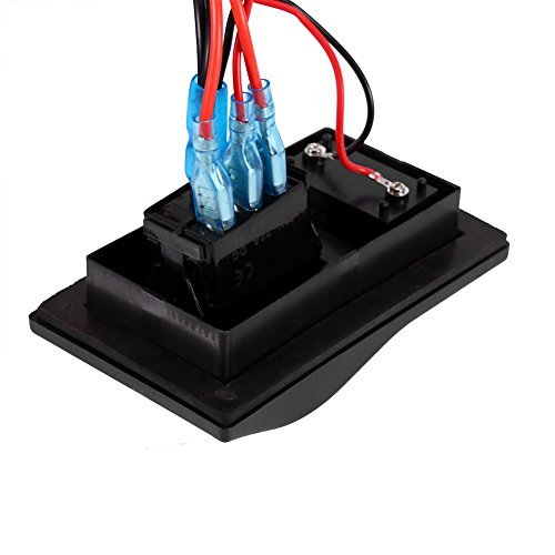 Yosoo 12V RV Marine Boat Voltage Voltmeter LED Dual Battery Test Panel Rocker Switch ON-Off-ON