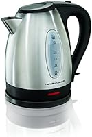 Hamilton Beach 40880 Stainless Steel Electric Kettle, 1.7-Liter, Silver
