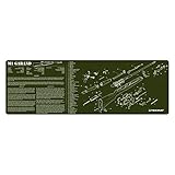 TekMat M1 Garand Cleaning Mat / 12 x 36 Thick, Durable, Waterproof / Long Gun Cleaning Mat with Parts Diagram and Instructions / Armorers Bench Mat / Olive Drab