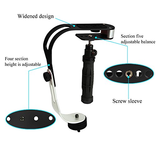 Orsda Camera Stabilizer Gimbal Handheld Steady Video dslr Stabilizer Handle Grip Steady Support for Canon Nikon Sony Camera Cam Camcorder DV DSLR - Rubber Handle,or any camera up to 2.1lbs. Black