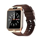 Smartwatch, Bluetooth Watch and Unlocked Watch Cell Phone all in one for Android Smartphones Samsung Sony LG and IOS iPhone-golden