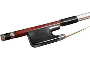 Double Bass Bow French Style Pernambuco Wood Construction, Master Craftsmanship with Antique Finish and Shell-Style Frog Desi