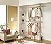 PRINCE HANGER Rack Heavy Duty One Touch System Load 352LBS Clothing Racks for Hanging Clothes Metal Wardrobe Closet Garment Rack Tension Rod Free Standing Wooden Color Width Adjustable Rack PHUS-1021