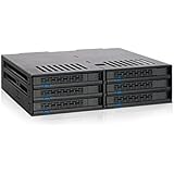 ICY DOCK 6 x 2.5" SATA /SAS HDD/SSD Hot Swap Mobile Rack / Cage in 1 x 5.25" Drive Bay Comparable to Tray-less Design - ExpressCage MB326SP-B