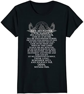 Womens Viking Prayer Norse Mythology T Shirt Valhalla XL Black