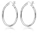 2mm Sterling Silver Hoop Earrings Set 4 Pairs (15mm 20mm 25mm 30mm)