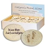 Set of 2 Smooth FOOTPRINTS in the SAND Pocket TOKENS - INSPIRATIONAL Gift -Worry Stone/FRIEND Family - AFFIRMATION Prayer POCKET Token