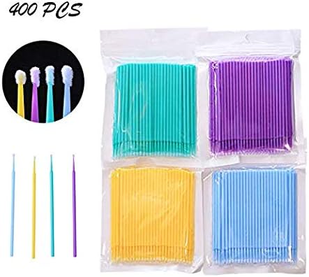 Micro Brushes,Disposable Micro Applicators Colorful Dental Swabs for Eyelash Extension,Dental,Oral,Makeup,400Pcs