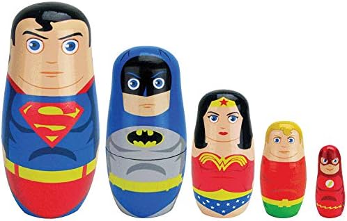 E E DISTIBUTION DC Justice League Nesting Doll Set - Superman Batman Wonder Woman Flash