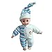 BQVIVYI Dolls Clothes Baby Girls 12 Inches Blue Stripes Rompers Suit with Hat Casual
