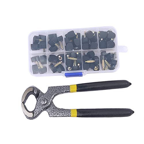 32 Pairs High Heel Tips Replacement Shoes Repair Caps, High Heel Repair Tool Kits for Women, Dowels Repair Tips Pin Kit with Stiletto Remove Pliers, 8 Different Size (8-12.5mm) - Thumbnail 6