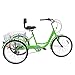 H&ZT 26″ Meridian Adult Tricycle 1/7 Speed 3 Wheel Bikes for Adults, Adult Tricycle Trike Cruise Bike with Large Size Basket for Recreation, Shopping, Exercise (Apple Green, 26″ / 7-Speed)thumb 3