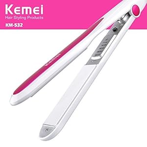 Kemei KM-532 Professional Hair Straightener with Temperature Adjustment (White)