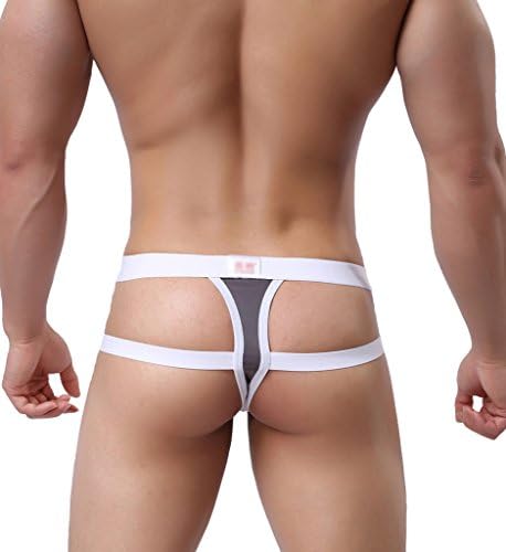 Men's Underwear Sexy Mesh Men's Taste T Word Pants Men's Underwear Fun Multi-Colors M Gray