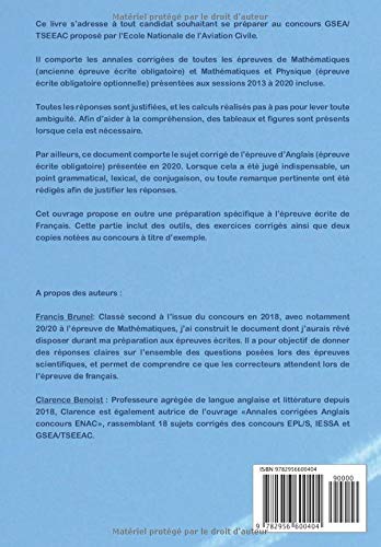 Annales Corrigees Du Concours Enac Gsea Tseeac 9782956600404 Amazon Com Books