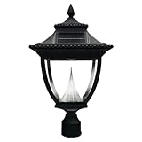 Gama Sonic Pagoda Solar Outdoor Post Light GS-104F - Black Finish