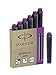 Parker 1 X Quink - 6 Unwashable Mini Purple Ink Cartridges in Carton Box