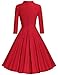 MUXXN Women's V Neck Elegant 3/4 Sleeve Vintage Bridesmaid Party Dress