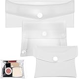 LYGIV 3PCS Clear Cosmetic Bag PVC Waterproof TSA Approved Toiletry Bag with Snap Closure Makeup Pouch for Vacation Travel Bat
