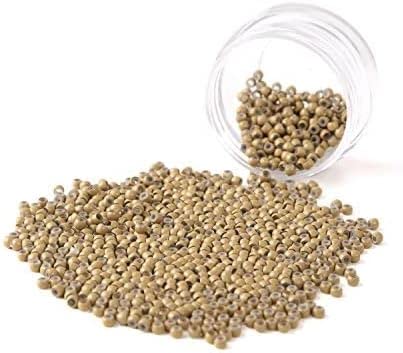 Vlasy Silicone Lined Nano Rings Beads for Nano Tip Hair Extensions Micro Nano Beads (400pcs,Light Brown)